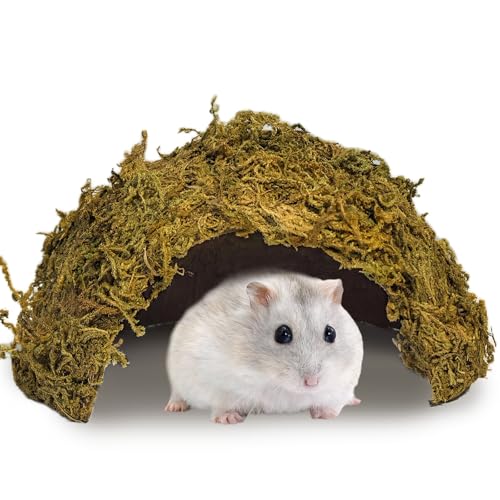 1Pcs Hamster Hideout, Moss Coconut Hut, Pet Hiding House, Hamster House for Mouse Mice Rat Guinea Pigs Reptiles - size: 1 PCS