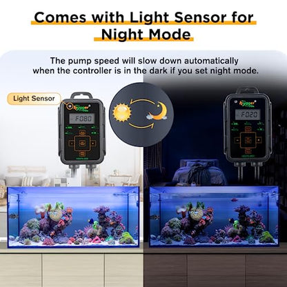 hygger Aquarium Wave Maker 1321 GPH 12W, Adjustable Cross Flow Pump with LED Display Controller, Magnetic DC 24V Aquarium Powerhead for Freshwater and Marine Reef Aquariums Up to 60 Gallon - style: 12W
