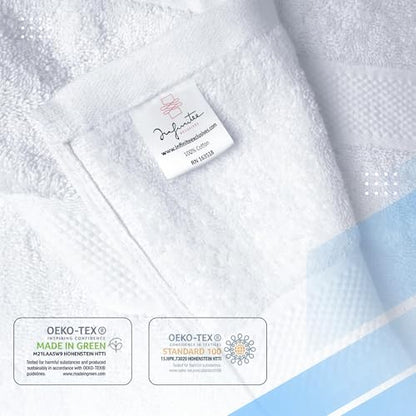 Infinitee Xclusives 100% Ring-Spun Cotton Bath Towels for Bathroom - Pack 4 - color: Brilliant White, size: Bath Towels - 4 Pack