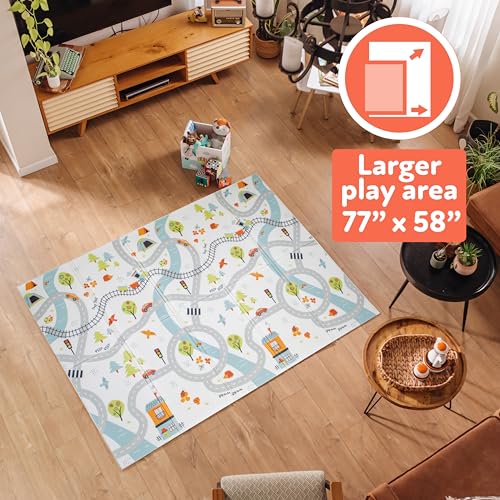 Nuby Reversible Baby Floor Mat - color: Car Tracks
