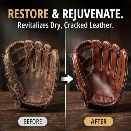 Eagle Baseball Glove Oil Conditioner with Applicator Cloth - 250mL (8.45oz) Glove Oil for Break-in & Glove Treatment - Leather Softener & Conditioner for Baseball, Softball Mitts