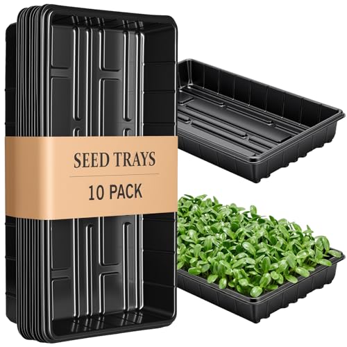 10 Plant Growing Trays,Plant Tray, Seed Tray, Seedling Tray, Propagation Tray, Plant Trays for Seedlings, Planting Trays, Seedling Starter Tray(No Drain Holes)