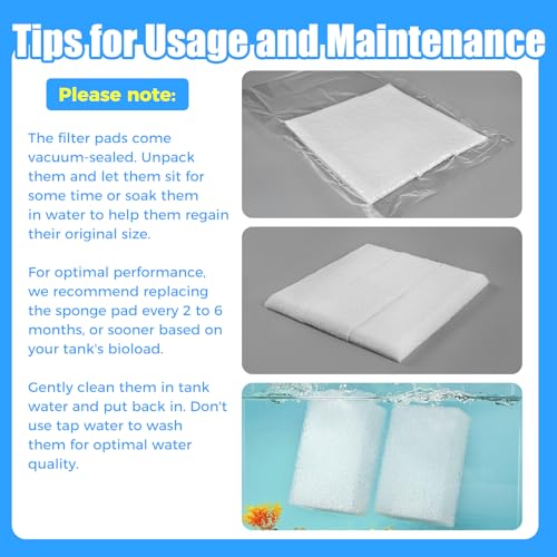 AQUANEAT 6-Pack Replacement Filter Sponge Pads, Aquarium Foam Insert Compatible with AquaClear 110, Fish Tank Filter Media - size: AC 110