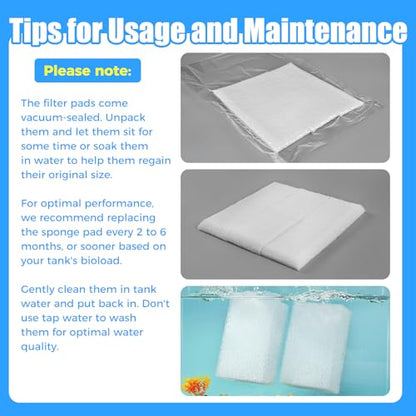 AQUANEAT 6-Pack Replacement Filter Sponge Pads, Aquarium Foam Insert Compatible with AquaClear 20, Fish Tank Filter Media - size: AC 20