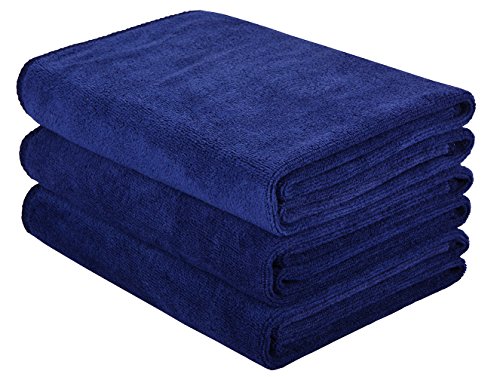 HOPESHINE Gyms Towels for Men & Women Microfiber Exercise Fitness Home Absorbent Sweat Yoga Towels Sports Towels Soft Fast Drying 16inch x32inch 3-Pack - color: Navy Blue 3-pack