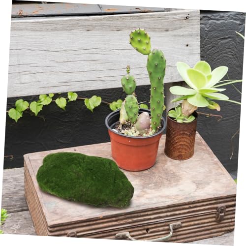 VOSAREA 4pcs Lifelike Simulated Moss Stone Decorative Rocks for Plants Moss Decorative Balls for Home Easy to Install - size: 33.00X20.00X5.50CM