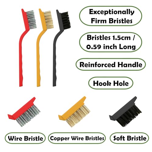 Crevice Cleaning Brush Set, Multi-Purpose Hard Bristle Brushes for Deep Cleaning Kitchen, Bathroom, Grout, Sink, Cup, Teapot, Bottle, Blender, Corners, Tight Spaces & More