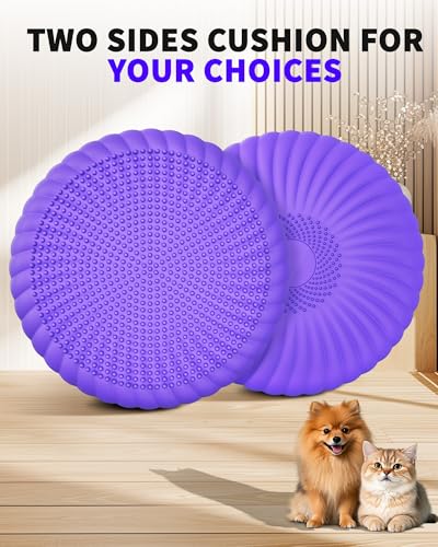 Wobble Cushion with Inflation Pump - Wiggle Seat Balance Disc - color: Purple