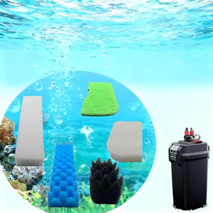 42 Packs 306/307 Canister Filter Replacements Compatible with Fluval 306/307 Aquarium Filters, Includes Filter Media Set with Biofoam, Activated Carbon, and Ceramic Rings, Upgraded Version