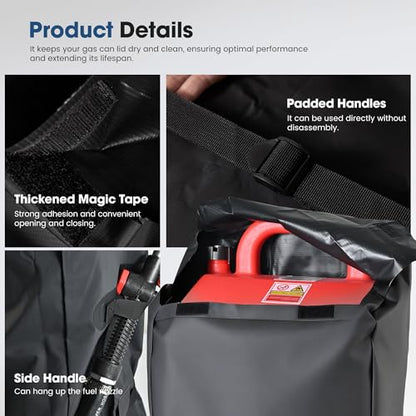 16 Gallon Fuel Caddy with 12V DC 3.7 GPM Pump and 500D Fuel Caddy Cover, 1 x 16 Gallon Transfer Caddy, 1 x Waterproof Caddy Cover - size: 16Gallon 3.7GPM