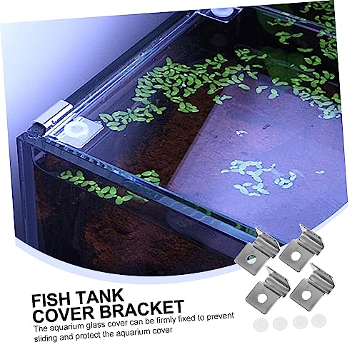 Ipetboom 8pcs Glass Lid Brackets for Fish Tank Aquarium Support Clips Easy Installation for Open Tanks Sturdy Holder for Aquatic Environments