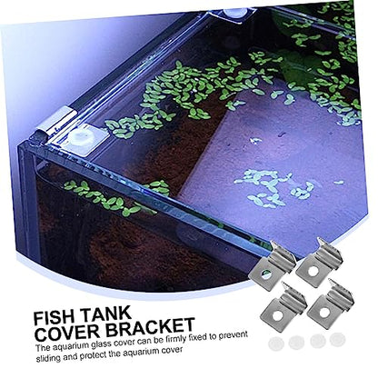 Ipetboom 8pcs Glass Lid Brackets for Fish Tank Aquarium Support Clips Easy Installation for Open Tanks Sturdy Holder for Aquatic Environments