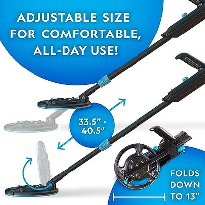 National Geographic Starter Metal Detector Kit for Kids - Kids Metal Detector with 7.4" Waterproof Coil & Trowel, Lightweight Gold Detector, Beach Detecting, Gift for Boys & Girls