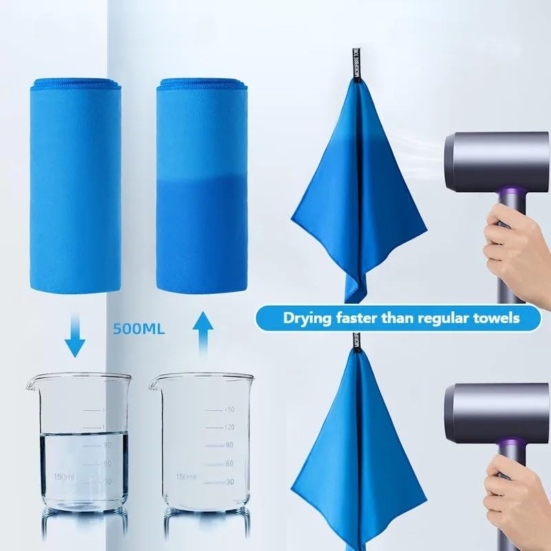 80 * 40cm Microfiber Sports Quick Dry Towel Men's Women's Super Soft Fitness Swimming Sweat Absorbent Sports Towel (Light Blue) - color: Light Blue