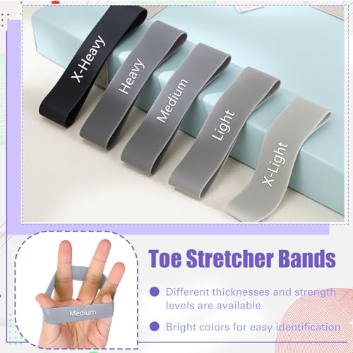 WinnerWhy 5 Pack Toe Exercise Bands Stretcher Separator Spacer,Grey - color: Grey
