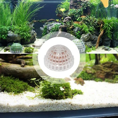 2 Pack Aquarium Moss Ball Holder Professional Plastic Moss Plant Holder with Hollow-Designed for Fish Tank Accessories (2)