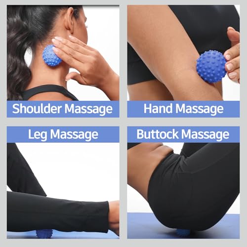 NGT new guide steps Fascia Ball, Suitable for Relaxing Muscles, Restoring Fascia, and Improving Body Condition for All Parts of the Body. (Blue) - color: Blue