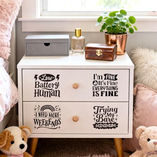 Peacoblue 18 Sheets Rub on Transfers for Crafts, Funny Satirical Quotes 3.6"x3.9" UV DTF Cup Wraps Waterproof Cold Transfers Stickers for Wood Glass Metal Cup Tumblers Mirrors Mugs Home Decor