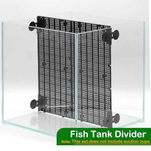 LINLAN 4 Pieces High-Density Aquarium Grid Plastic with 24 Brackets, Fish Tank Divider, Egg Crate for DIY Filtration and Bottom Protection in Aquascaping