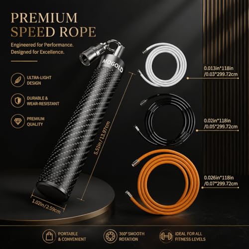 Weighted Jump Rope for Men Women -Interchangeable 1/5lb 1/4lb 1/2lb Heavy jump ropes - 360 Degree Spin - Length Adjustable,Ergonomics Leather Grip Skipping Rope for Fitness Weight Loss & More - color: Black