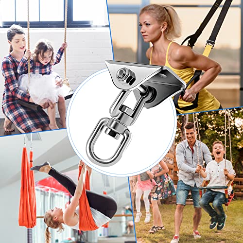 Morzejar 360 Rotating Hammock Hanging Kit - Heavy Duty Stainless Steel 1000 lb Loading Hammock Hooks for Trapeze, Yoga, Boxing Bag, Hammock Chair, Porch - style: Swing Hook