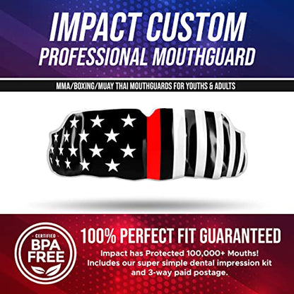 Impact Custom Professional MMA/Boxing/Muay Thai Mouthguard Firefighter Red Line Flag - color: Firefighter