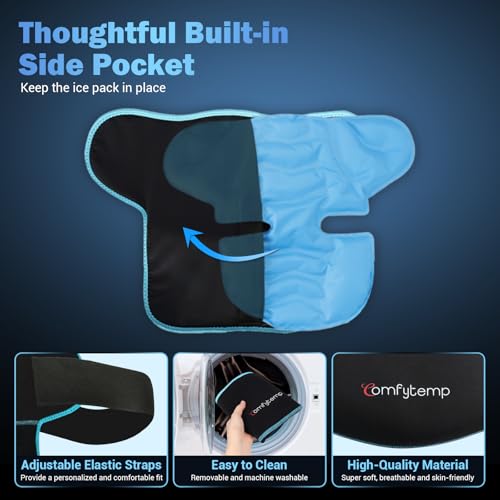 Comfytemp Shoulder Ice Pack Wrap, Shoulder Brace for Shoulders Pain Relief | FSA Eligible HSA, 2 Gel Ice Packs for Injuries Reusable, Cold Therapy for Rotator Cuff Recovery, Post-Surgery Recovery