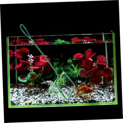 Homoyoyo 8pcs Aquarium Fish Net Fine Mesh Small Square Nets for Fish Tank Cleaning, 3-inch Sturdy Nylon Mesh with Long Handle, Suitable for Aquatic Pets and Shrimp Tank Maintenance