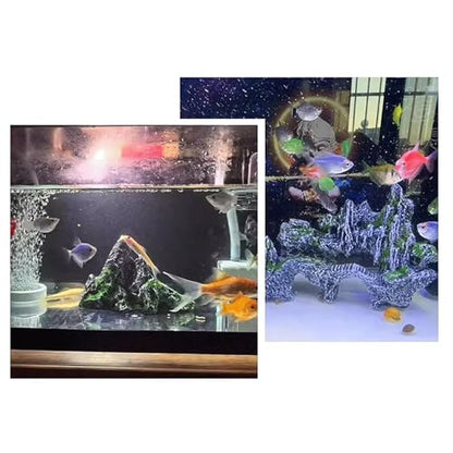Fish Tank Decorations, Mountain View Aquarium Ornament, Artificial Mountain Hill View Stone for Betta Snails Turtle Hiding Playing(12cm)