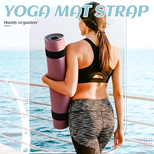 Honoson 4 Pcs Nylon Yoga Mat Strap Bungee Band for Mat Storage, Black