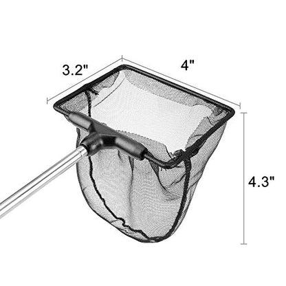 Aquarium Net with Extendable Stainless Steel Long Handle, Fine Mesh for Fish Tank