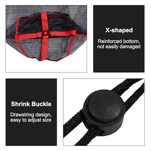 Fishing Mesh Net, Nylon Foldable Fish Collection Bag with Drawstring for Small Fish Crab Crayfish - size: 40x80CM