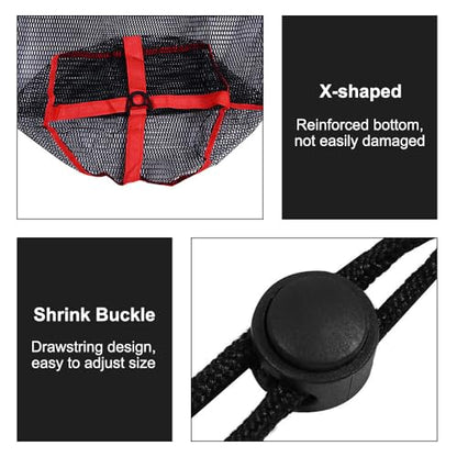Fishing Mesh Net, Nylon Foldable Fish Collection Bag with Drawstring for Small Fish Crab Crayfish - size: 40x80CM