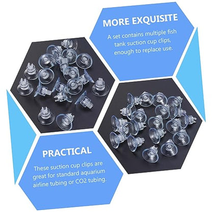 YARNOW 18pcs Aquarium Cup Clips for Airline Tubing Fish Tank Hose Holder Sturdy Material Easy to Install for Oxygen Tubes