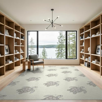 9'x12' Washable Flatwoven Rug, Light Gray Modern Star Stain Resistant Massive Carpet Non-Slip Chair-Friendly Mat for Dining Room, Basement, Large Office | Ref:1955509 - color: Beige/Pattern 12, size: 9' x 12' (Rectangular)