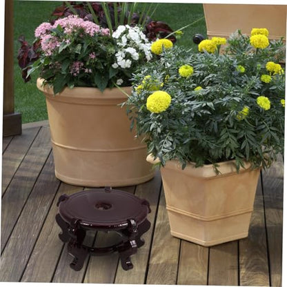 Wooden Flower Pot Stand Rustic Indoor Plant Pedestal for Desktop Tall Solid Showcase Holder for Bonsai Fish Tank and Home Decor Height