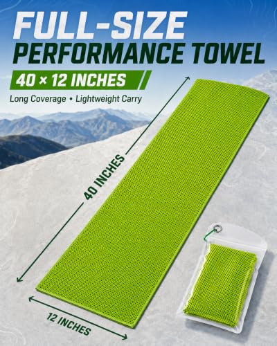 Pack of 20 Cooling Towel 40x12'' Ice Towel for Neck and Face Microfiber Chilly with Bag Breathable Yoga Gym Stay Cool Towels Sweat Rag for Workout Running Camping Pilates Beach, Green - color: Green