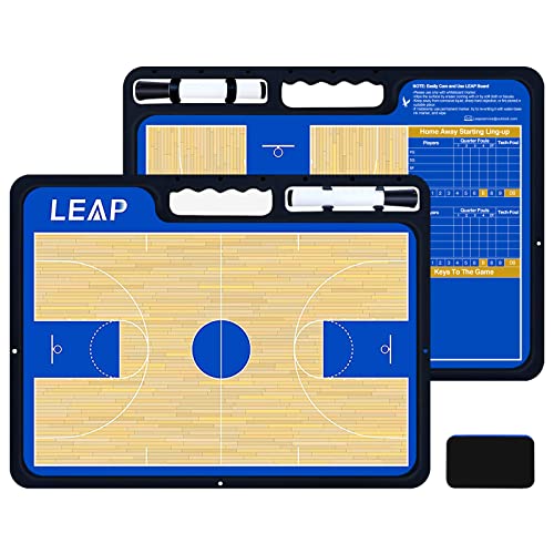 Coach Board Premium Tactical Clipboard Two Sides with Full & Half Court Dry Erase Marker Board for Basketball, Baseball, Soccer, Football, Hockey - color: Basketball Board