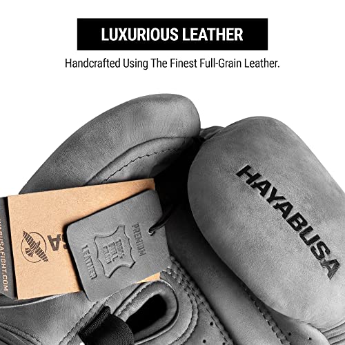 Hayabusa T3 LX Leather Boxing Gloves | Leather Boxing Gloves, Training Gloves Men and Women, Sparring Gloves, Heavy Bag Gloves, 16oz Boxing Gloves, Muay Thai Gloves - color: Slate, size: 14oz