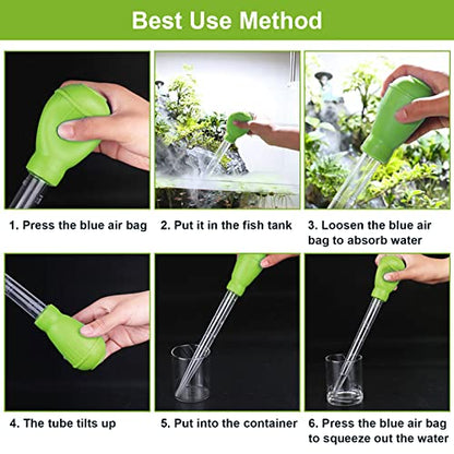 Manual Fish Tank Water Changer Aquarium Dropper, 30ml Aquarium Clean Pipette Dropper, Fish Tank Cleaning Waste Remover, Aquarium Gravel Cleaning Straw, Green - color: Green