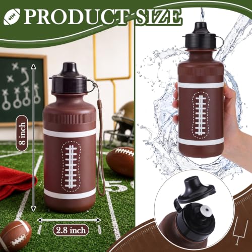 Bokon 18 Pack 20 oz Football Water Bottles Reusable Sports Bottles Bulk - style: Rugby Sports