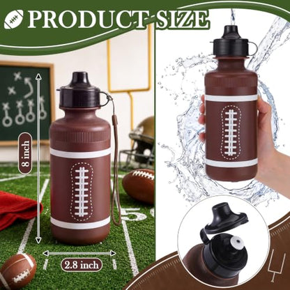 Bokon 18 Pack 20 oz Football Water Bottles Reusable Sports Bottles Bulk - style: Rugby Sports