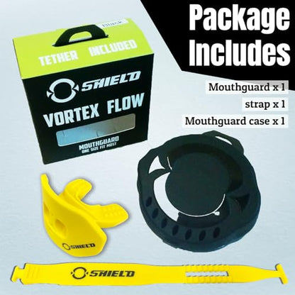O Shield Core Football Mouth Guard, Detachable Strap - color: Yellow / Gold