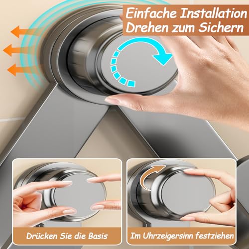 MFMYEE Rotating Pot Lid Rack with Suction Cup, Adjustable Wall-Mounted Pot Lid, Punch-Free Cutting Board Rack for Home Kitchen, Multifunctional Hooks for Cutting Board (Gray) - color: Gray