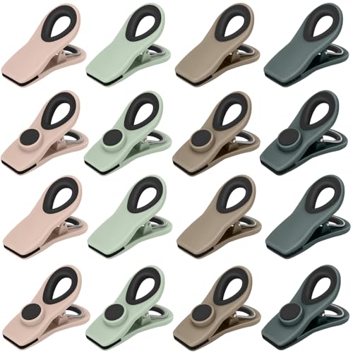 Chip Clips, Magnetic Bag Clips with Air Tight Seal for Food Storage, 16 Pieces, Neutral Color - color: 16pcs Neutralcolor