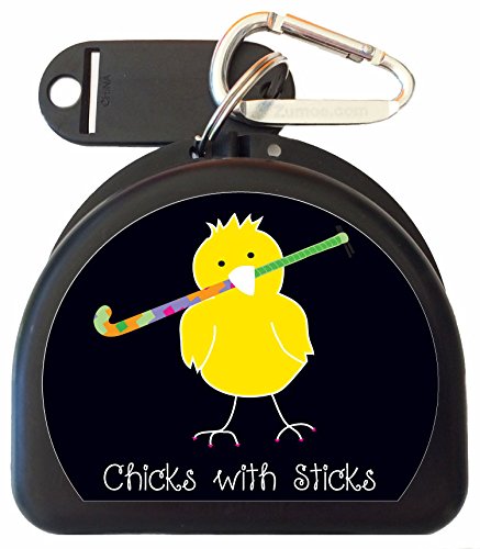 Field Hockey (Black) Mouthguard Case - Field Hockey Chick - color: Black