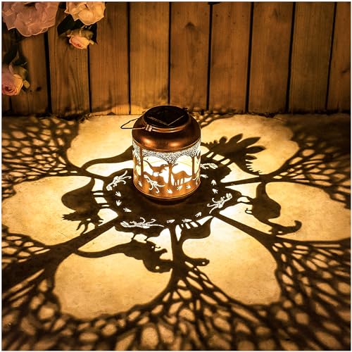 Dinosaur Solar Lanterns Outdoor Waterproof,Hanging Solar Lights Dinosaur Gifts for Women Men Metal LED Decorative Light for Yard,Patio,Lawn,Tabletop,Pathway,Landscape,Garden Decor - style: Dinosaur