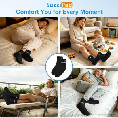 SuzziPad Cold Therapy Socks, Adjustable Ankle Ice Pack Wrap for Chemo, M - size: S