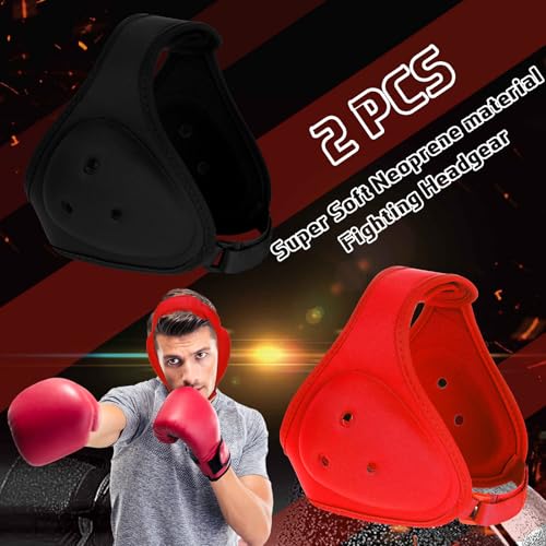 Jerify 2 Pcs Wrestling Headgear for Kid Youth, Black,Red - color: Black,Red