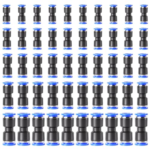 TAILONZ PNEUMATIC Straight Push Connectors Plastic Quick Release Connectors Air Line Fittings for 6 8 10 12 14 Tube (50 pcs)